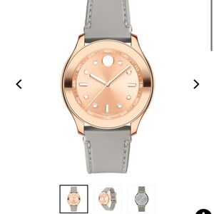 BRAND NEW MOVADO BOLD!  Silicone band, rose gold Arabic index, Swiss quartz mvmt